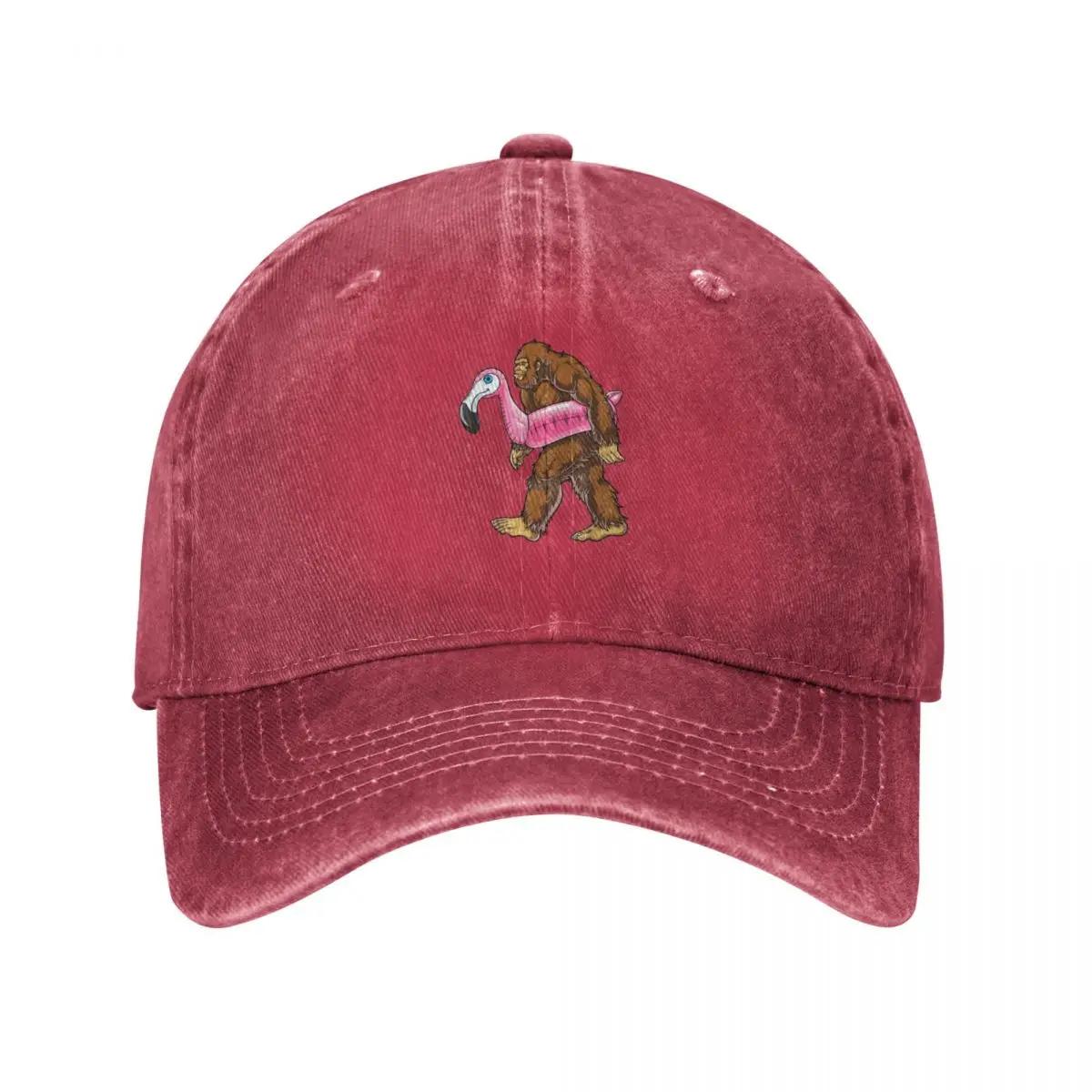 Pool Party Bigfoot Flamingo T shirt Sasquatch Pink Float Baseball Cap Big Size Hat Hood Womens Beach Visor Unisexs