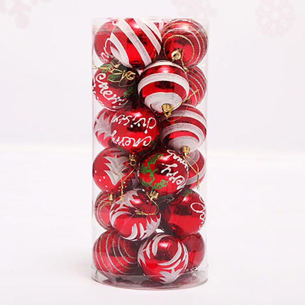 

24pcs Christmas Tree Ornaments Set, 24pcs Glitter Shatterproof Xmas Tree Ball Ornament for Xmas Tree Ornament Wreath Decoration 5.6cm красный