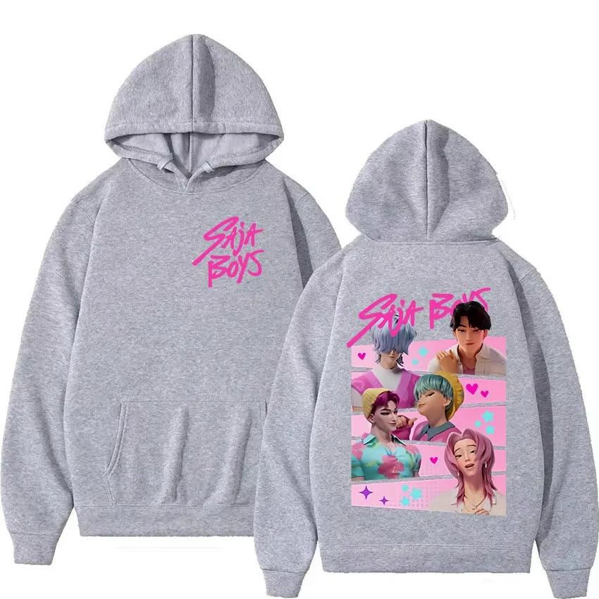 2025 K-pop Saja Boys Demon Hunters Print Hoodies Men Women Long Sleeve Pullover Sweatshirts Popular Fashion Y2k Fleece Pullover