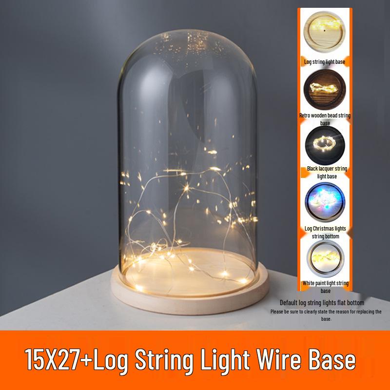 LED Sea Urchin Night Light with Preserved Flower in Glass Cover