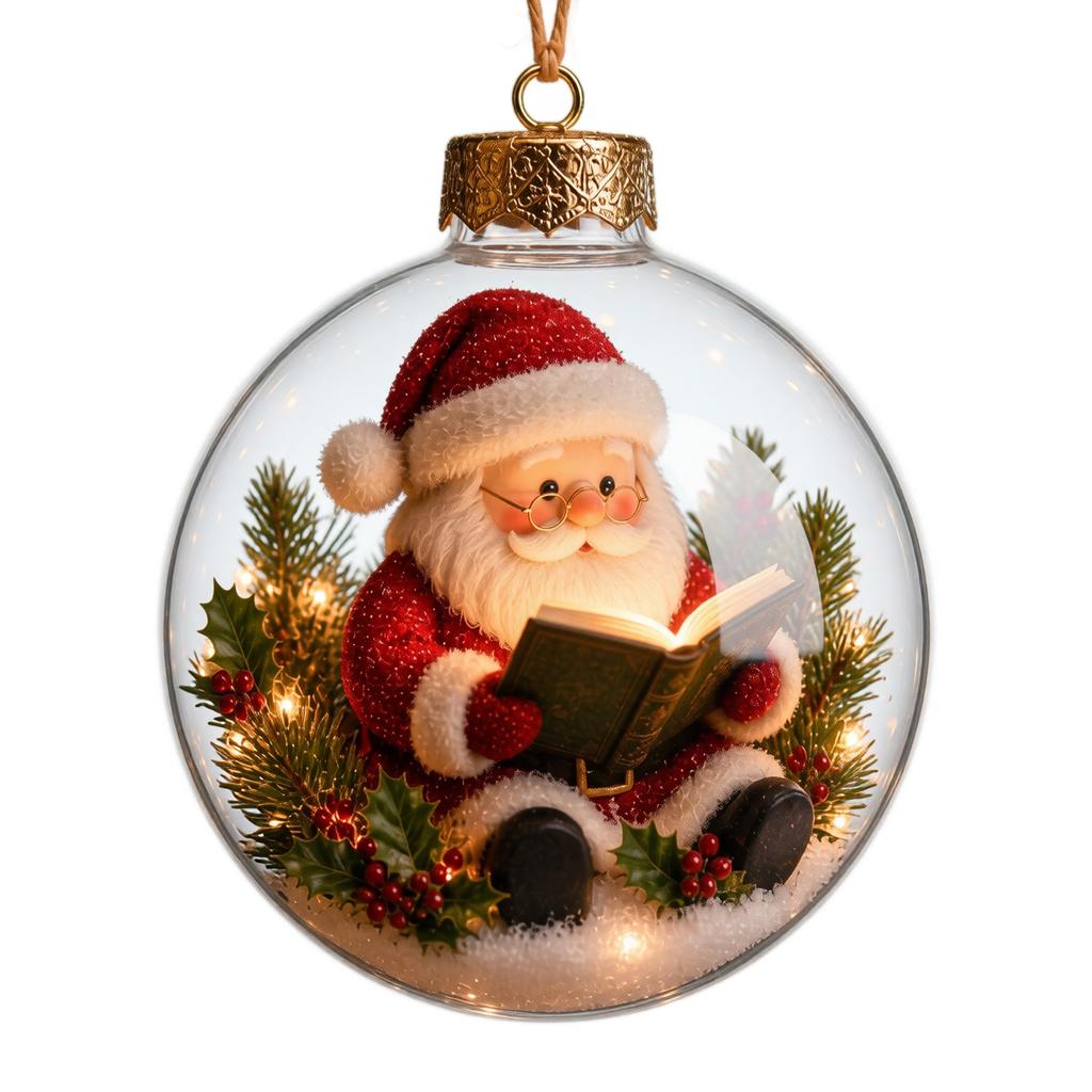 Pallina di Natale Luminosa 3D - Decorazione da Appendere Luminosa a Batteria per