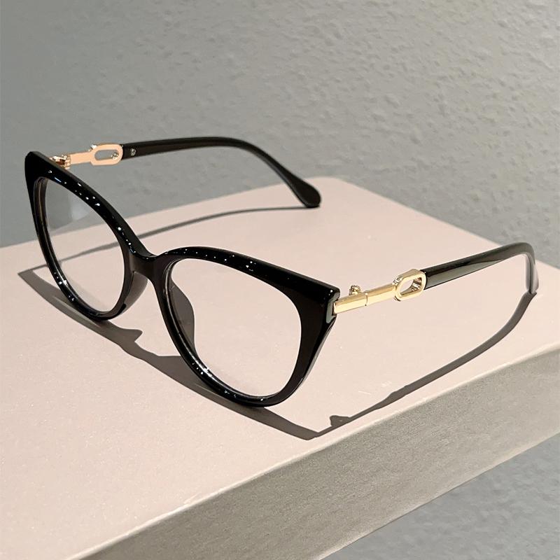 

Винтажные очки «кошачий глаз» женские модные оправы конфетного цвета, блокирующие синий свет, новые трендовые дизайнерские очки transparent lenses чёрный