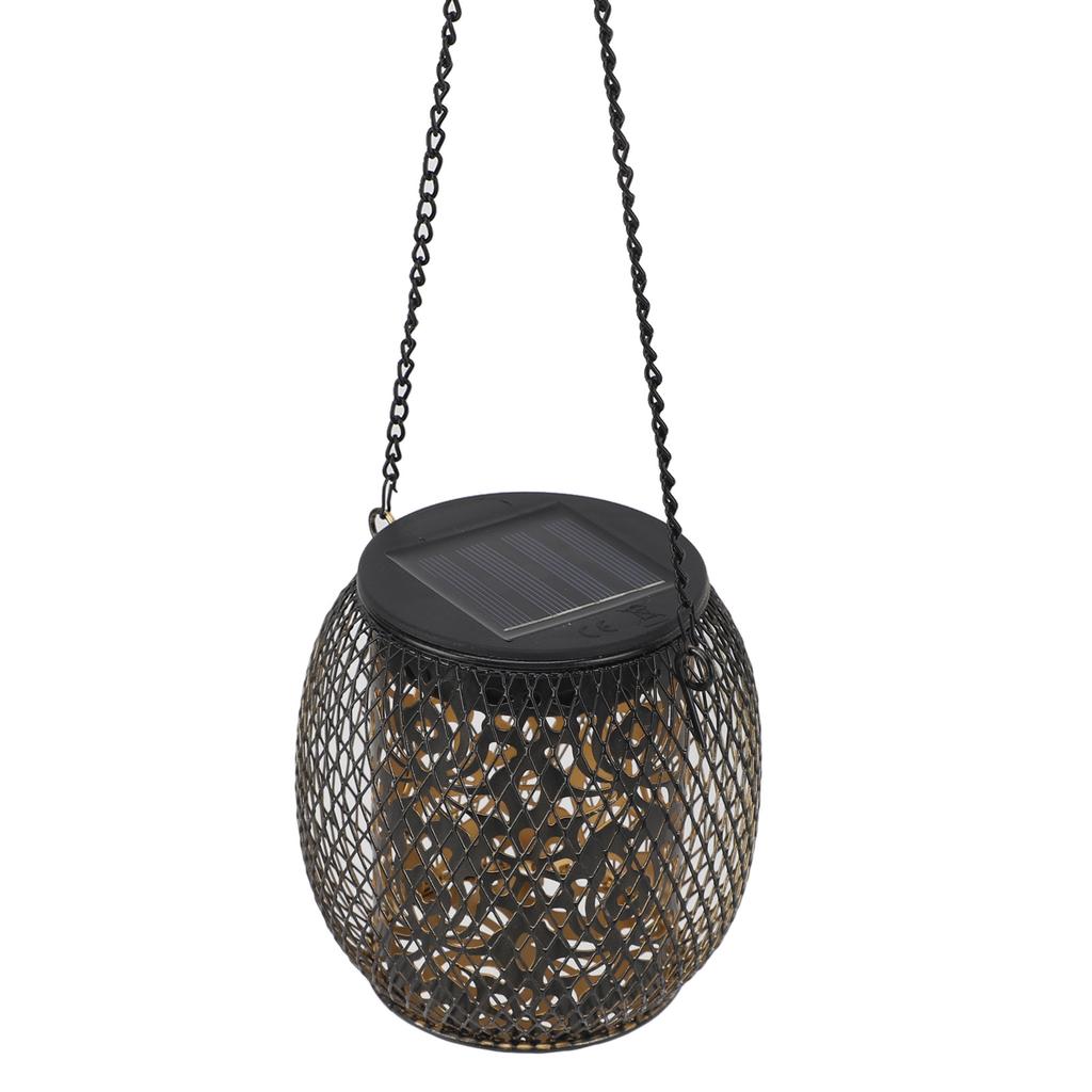 2pcs Outdoor Hanging Solar Lanterns IP65 Waterproof Solar Wrought Iron Lamp Decorative Garden