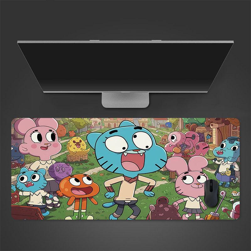 The Amazing World of Gumball Mouse Pad, Large Gaming Desk Mat, Non-slip XXL Mousepad for Laptop & Tablet, Mini PC Playmat with Stitched Edges