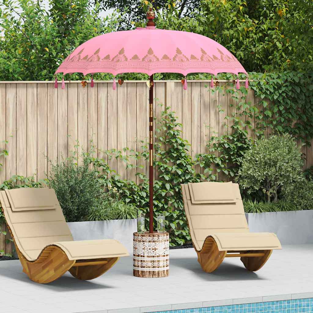 Balinese Sun Umbrella with Base Pink Ø 180 190 Cm