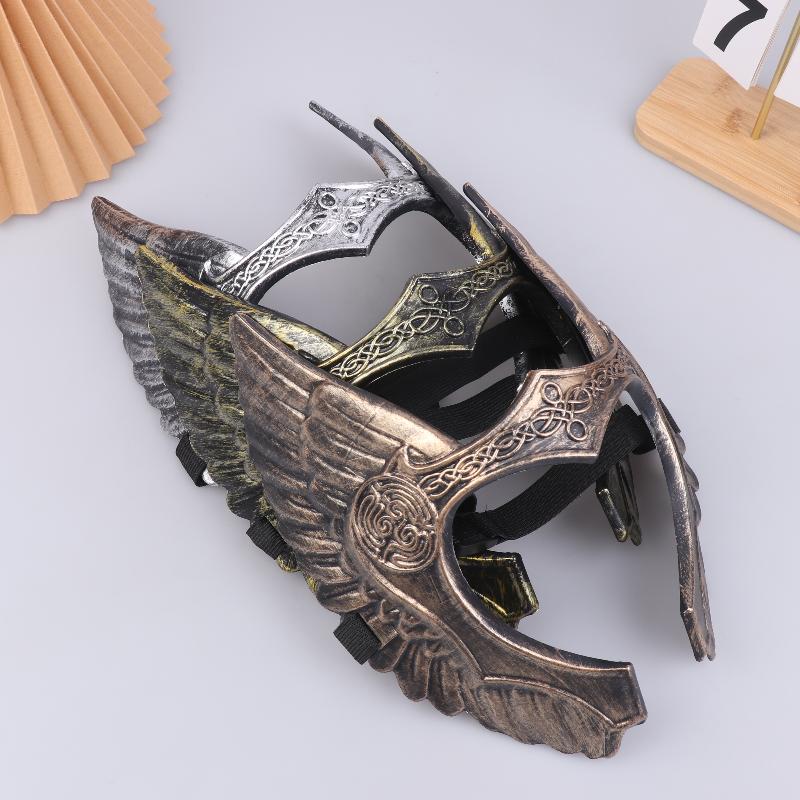 Viking Style Half-Face Mask Plastic Anime Mask Helmet Cosplay Masks Halloween Costume Accessories Party Props
