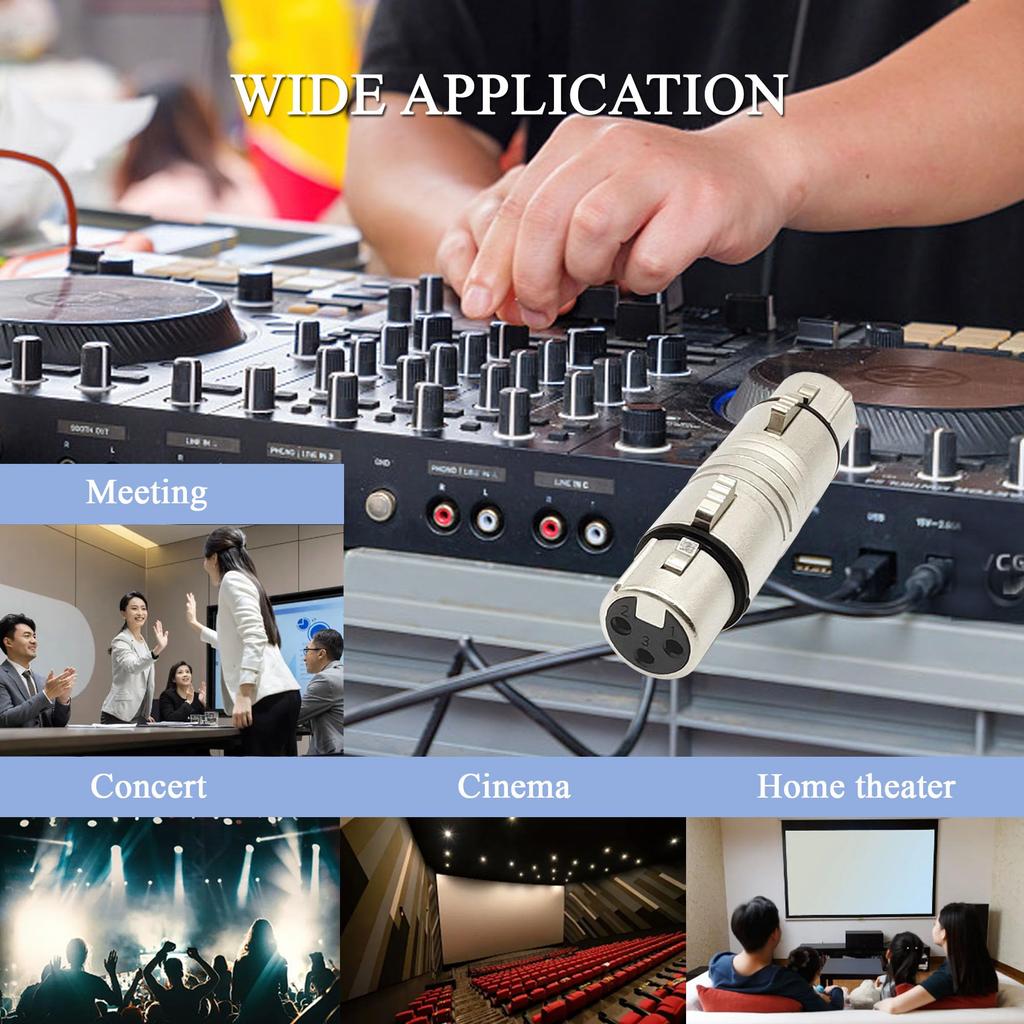 Voluty Tek Dual XLR Female Adapter XLR Female Coupler for Audio Cables or PA Systems 3-Pin