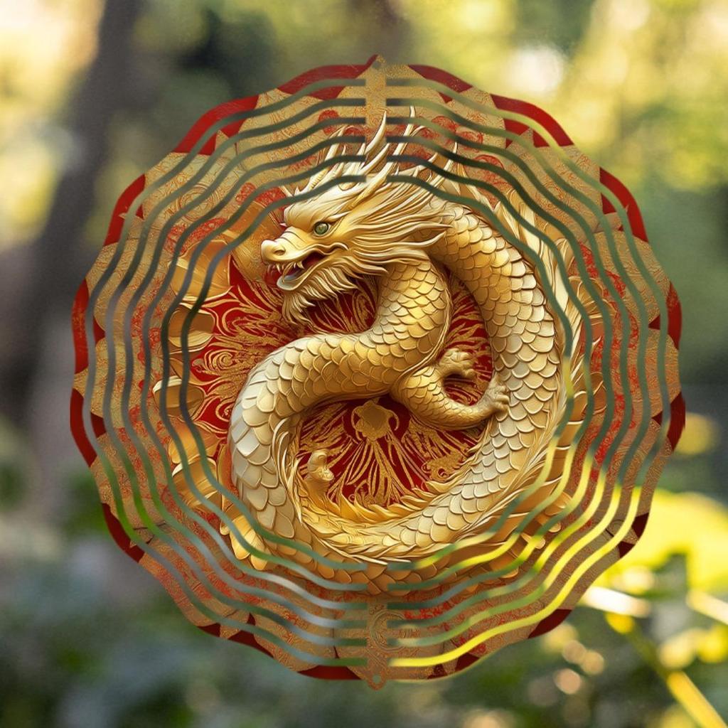 10 Inch Dragon Wind Spinner with 360 Degree Hook for Garden Balcony Outdoor Decor Spring Summer Hanging Ornament Gift for Friends Family