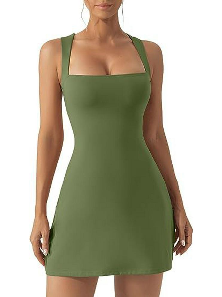 Strappy Solid Color Tight Dress