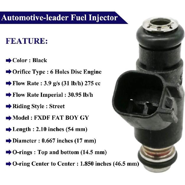 2Pcs 27709-06A Fuel Injectors 6 Holes Engine 2770906A Original Equipment Compatible for Harley Davidson Dyna Motorcycle 275CC Engine 25 Degree