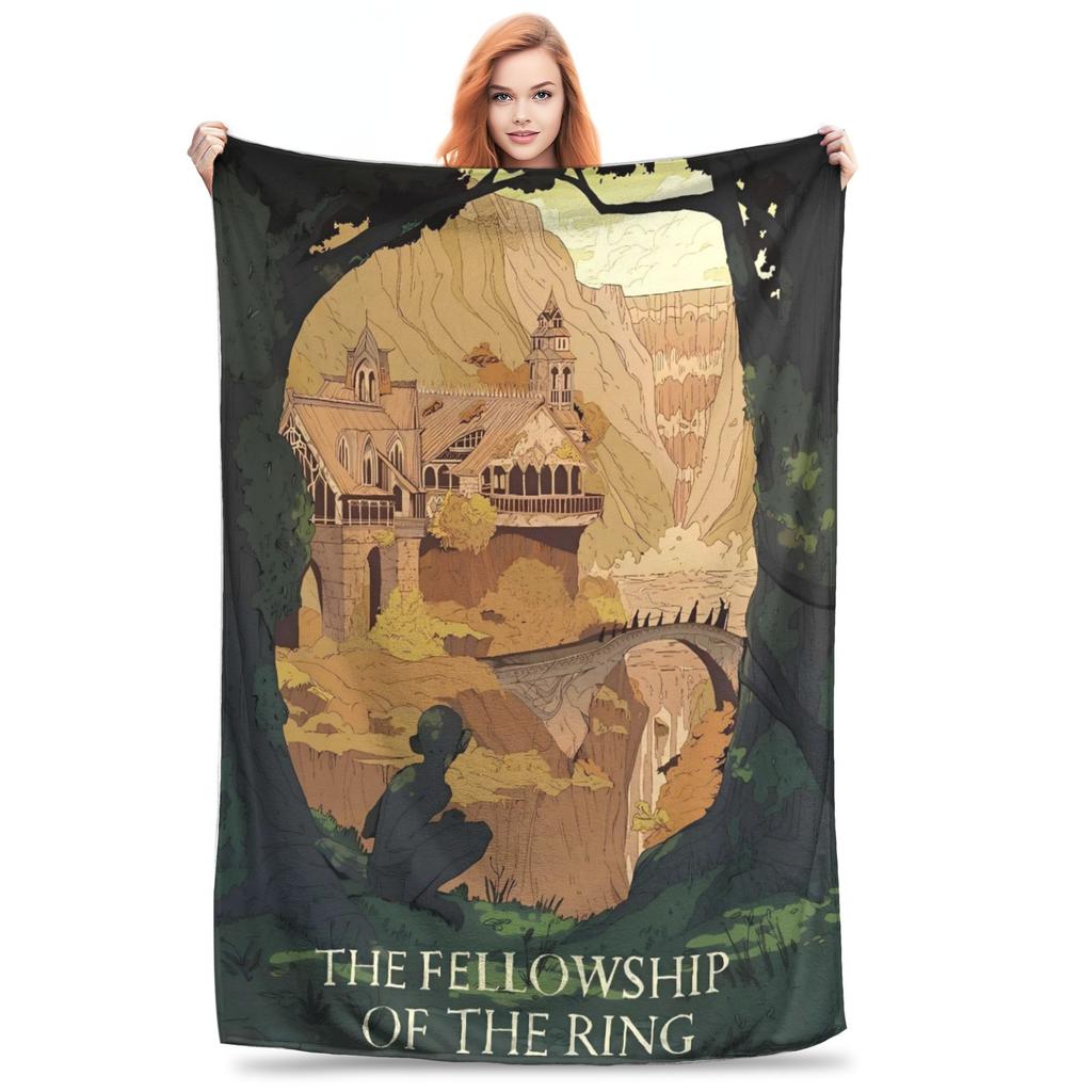 L-Lords Of The R-Rings Warm Soft Blankets Students Plush Throw Blanket Novelty Bedroom Flannel Bedspread Sofa Bed Cover
