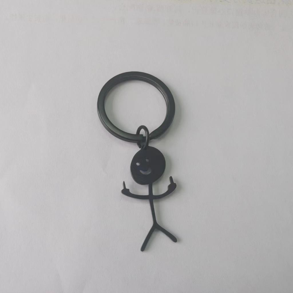 Middle Finger Graffiti Doodle Stainless Steel Necklace
