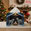 1pc Sheep Tissue Box with Pastoral Snowy Sheep Pattern - Reusable Napkin Dispenser Suitable for Kitchen, Farmhouse Table Decor, Compact Desktop Storag