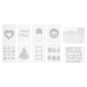 VEVOR Cutting Dies, 10 Pieces Metal Die Cuts, Compatible with VEVOR Die Cutting and Embossing Machine, Letters, Numbers, Tree Patterns