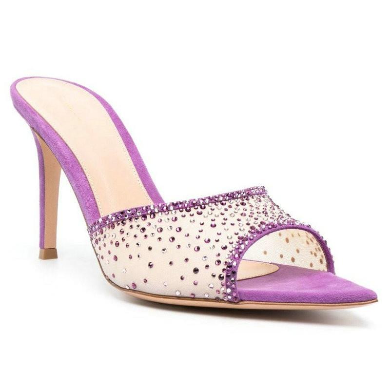 Net Red Sandal Women Summer Outside To Wear 2025New Stiletto Pointed Toe Beautiful High Heels With Open Toe Slippers