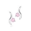 Gift from New York Earrings for Platinum 925 Sterling Gift for Women Women, Plated, Pink, Silver, Hypoallergenic,
