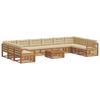 Outdoor Sofa Set 11 Pcs Natural & Beige Solid Acacia Wood