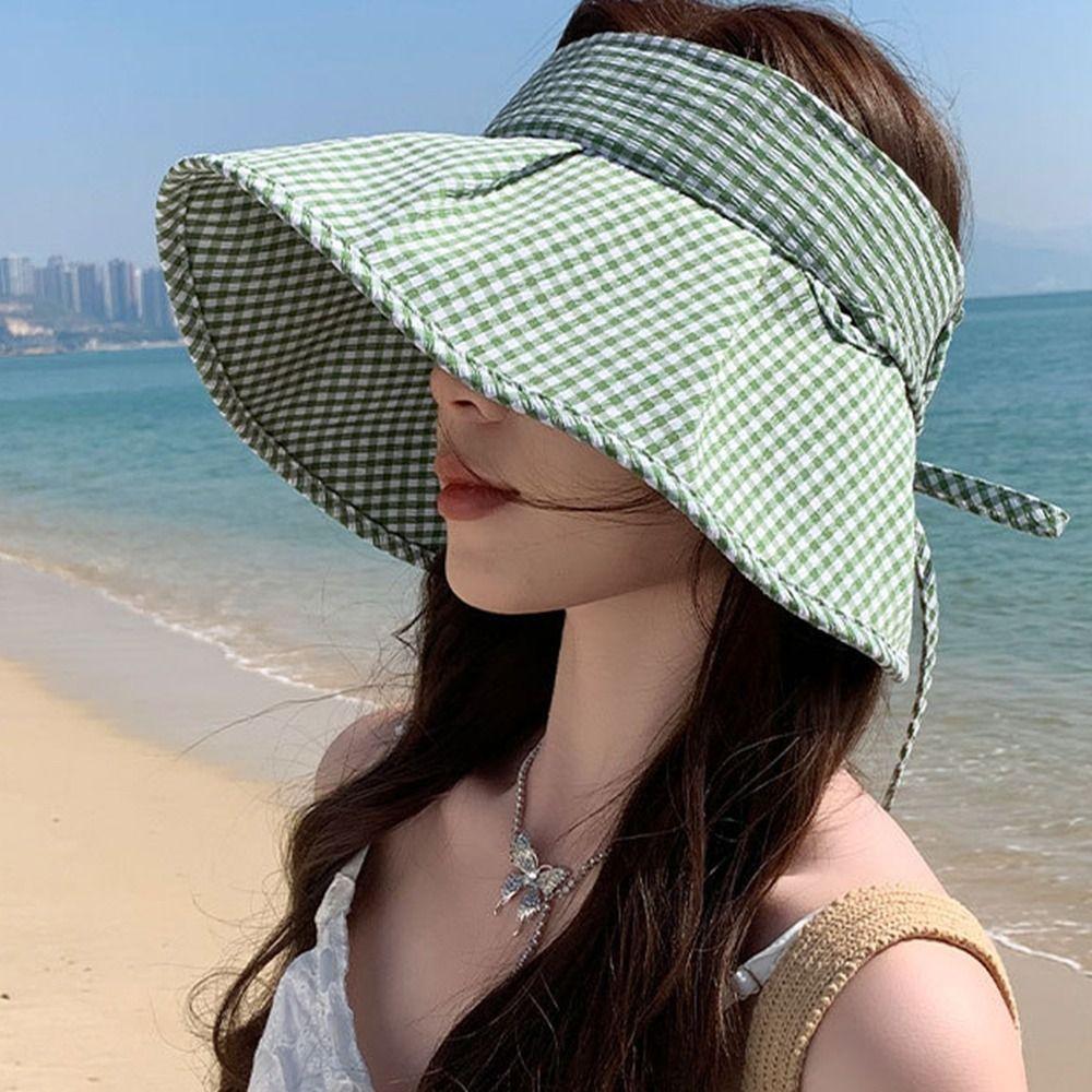 Foldable Large Brim Sun Hat Breathable Wide Brim Sunhat Sun Protection Hats  For Ladies Girl