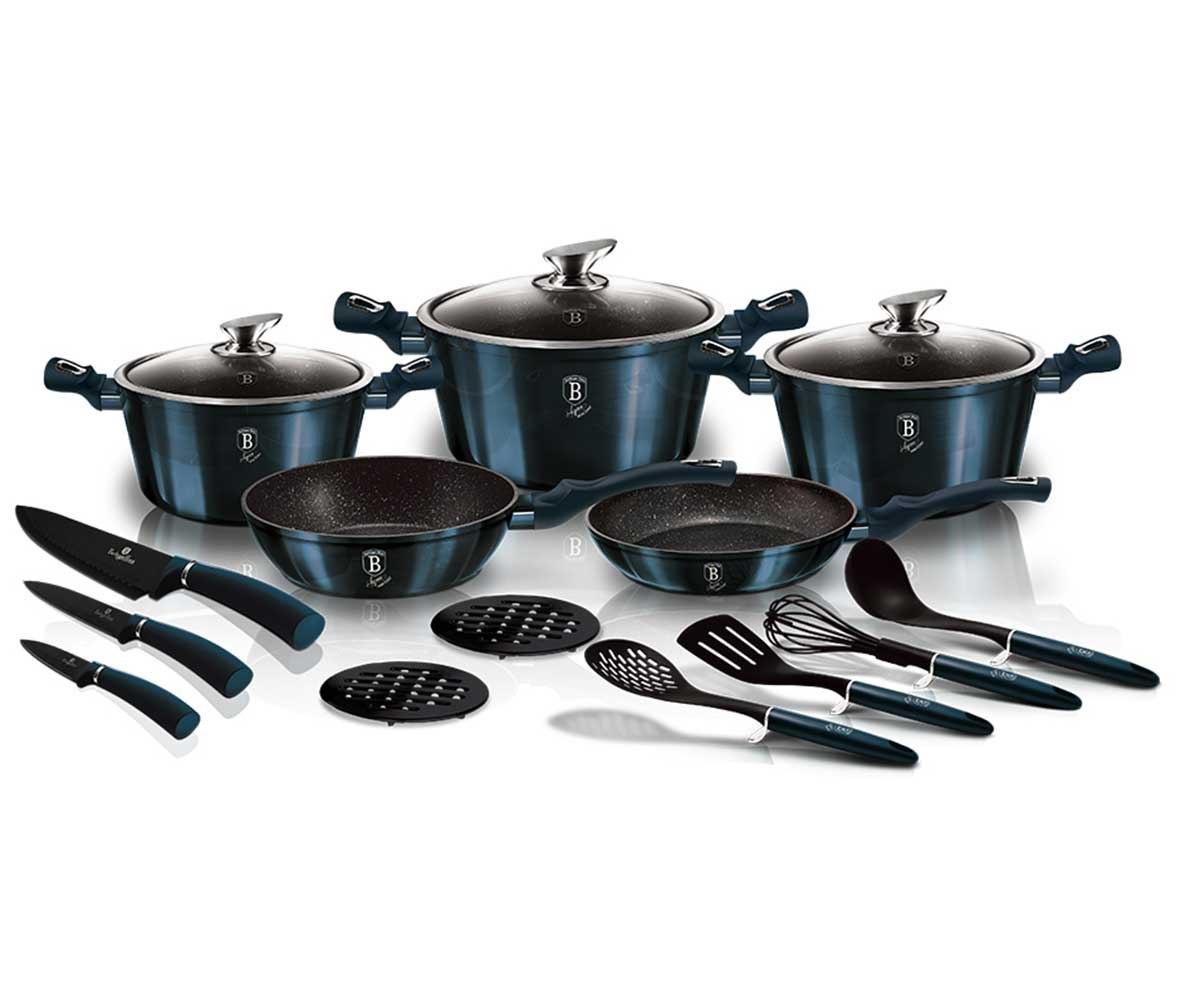 Berlinger Haus Bh-6164 Aquamarine Granite Cookware Set 17 Pieces