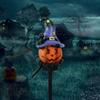 Durable Pumpkin Stake Lights Resin Lanterns Halloween Solar Pumpkin Lanterns Waterproof Ghost Hat Led Lights for Garden for Lawn