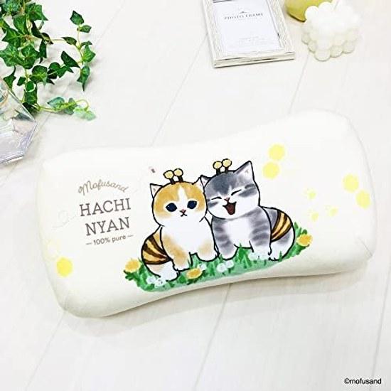 MORIPiLO Low Rebound Cushion Lumbar Pillow Mofusand Hachinyan (mini Relax Pillow) Skin-friendly Fluffy Texture Goods Plush Toy Nap Yellow 15x30x8cm