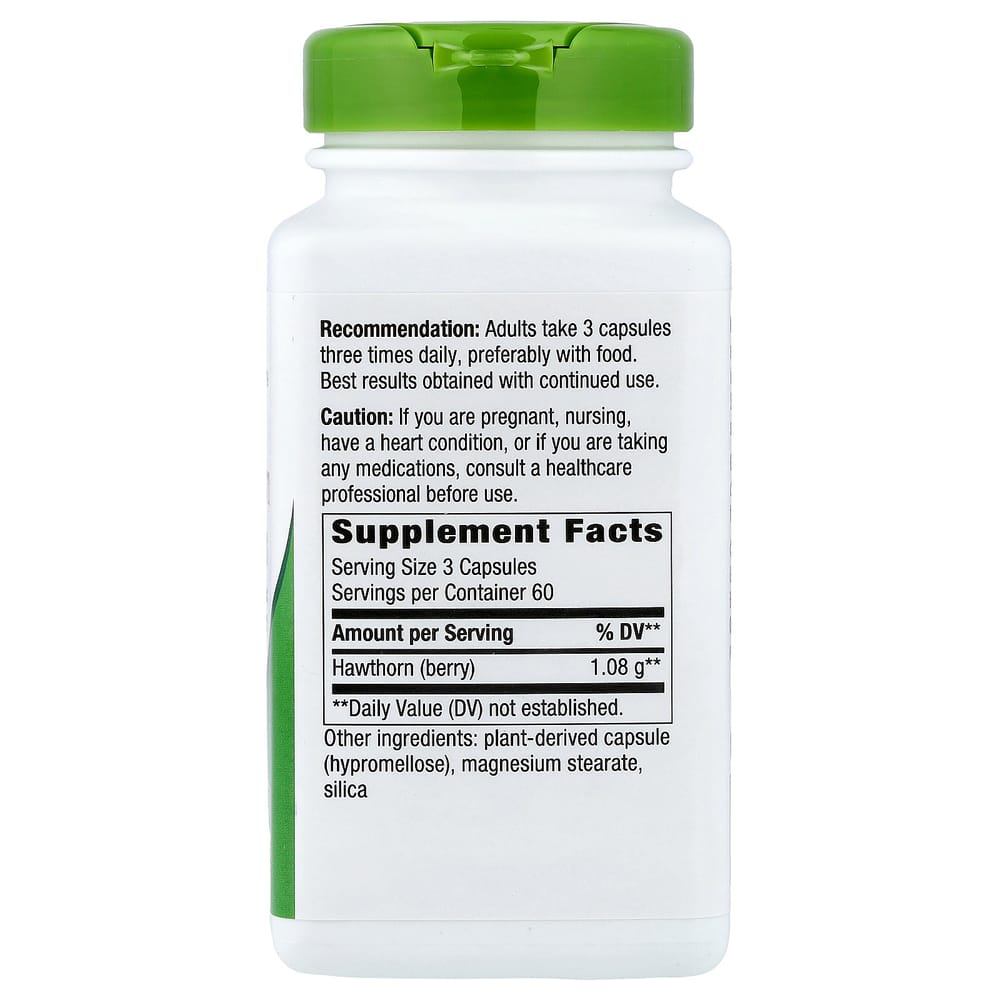 Nature's Way Hawthorn Berry 510 mg Veggie Capsules 180 Count