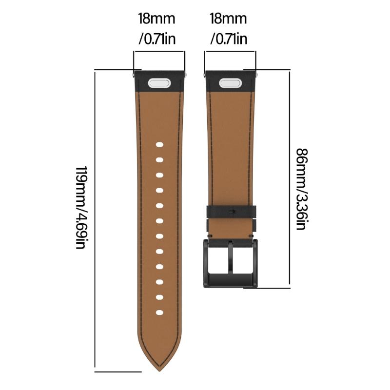 Universal 18mm Leather Watch Band PU Leather Watch Band Comfortable Smartwatch Straps Quick Fixing for Watch  GT5