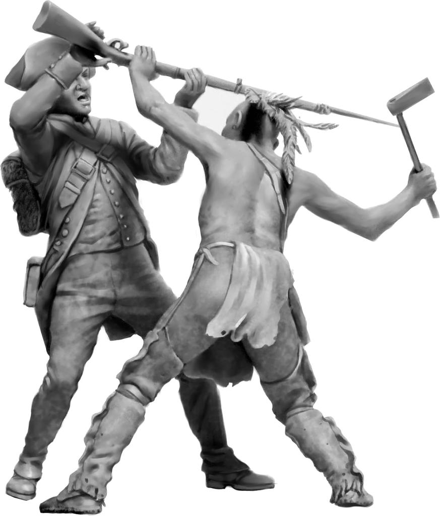 Master Box 1/35 Scale Indian Series No. 7 Mohawk and British Soldiers, 18th Century, 4-Piece Plastic Model Kit (MB35236)