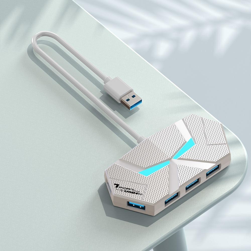 

7-портовый USB 3.0 концентратор высокоскоростная передача данных ноутбук ПК многофункциональный расширитель док-станция для внешних устройств 4 ports 3.0 white 0.6M