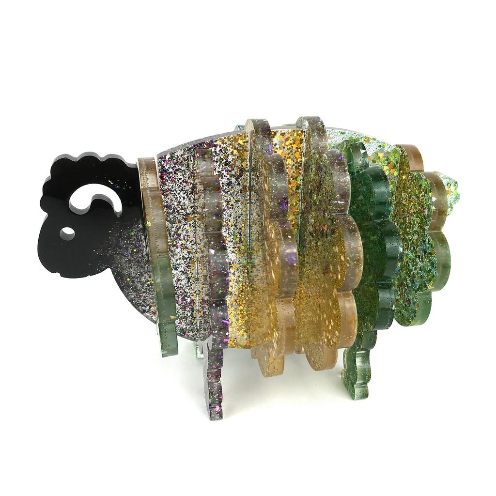 1 Set Animal Sheep Coaster with Storage Rack UV Crystal Epoxy Mold Cup Mat Pad Resin Silicone Mould DIY Crafts Mold