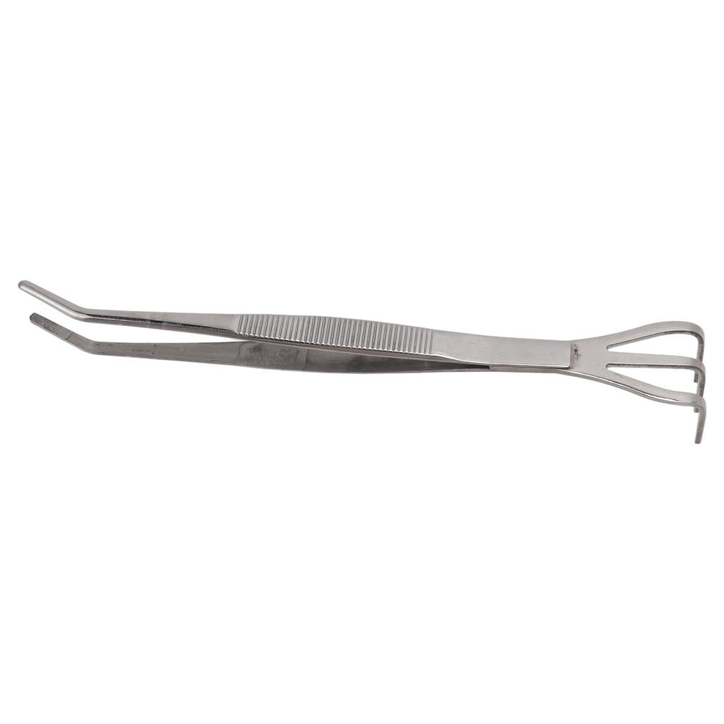 Root Rake with Tweezer 3 Prong Stainless Steel Loosen Soil Bonsai Tree Tools with Ergonomic Handle Bent