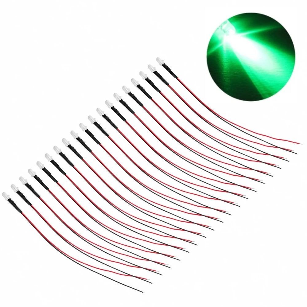 20 Stück 5mm Vorverdrahtete LED-Dioden 5-12V Einzelne LED-Birnen LED-Lichtdioden Schaltungswissenschaftsexperiment