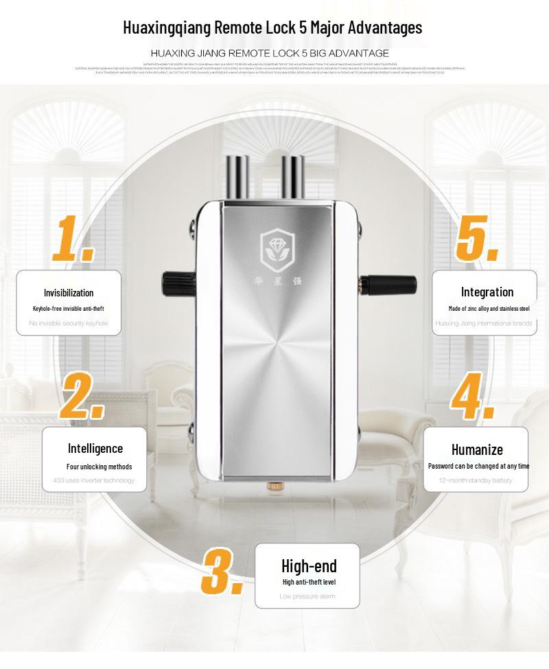 Huaxingqiang 909 Smart Bluetooth Anti-theft Concealed Electronic Lock with Password and 2 Remote Controls