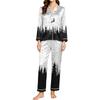 Women's Christmas Print Long Sleeve Pajama Set for Holiday and Sleepwear Gift