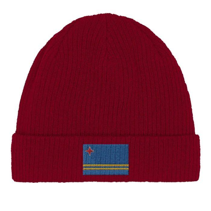 Bonnet Drapeau Aruba en Rouge