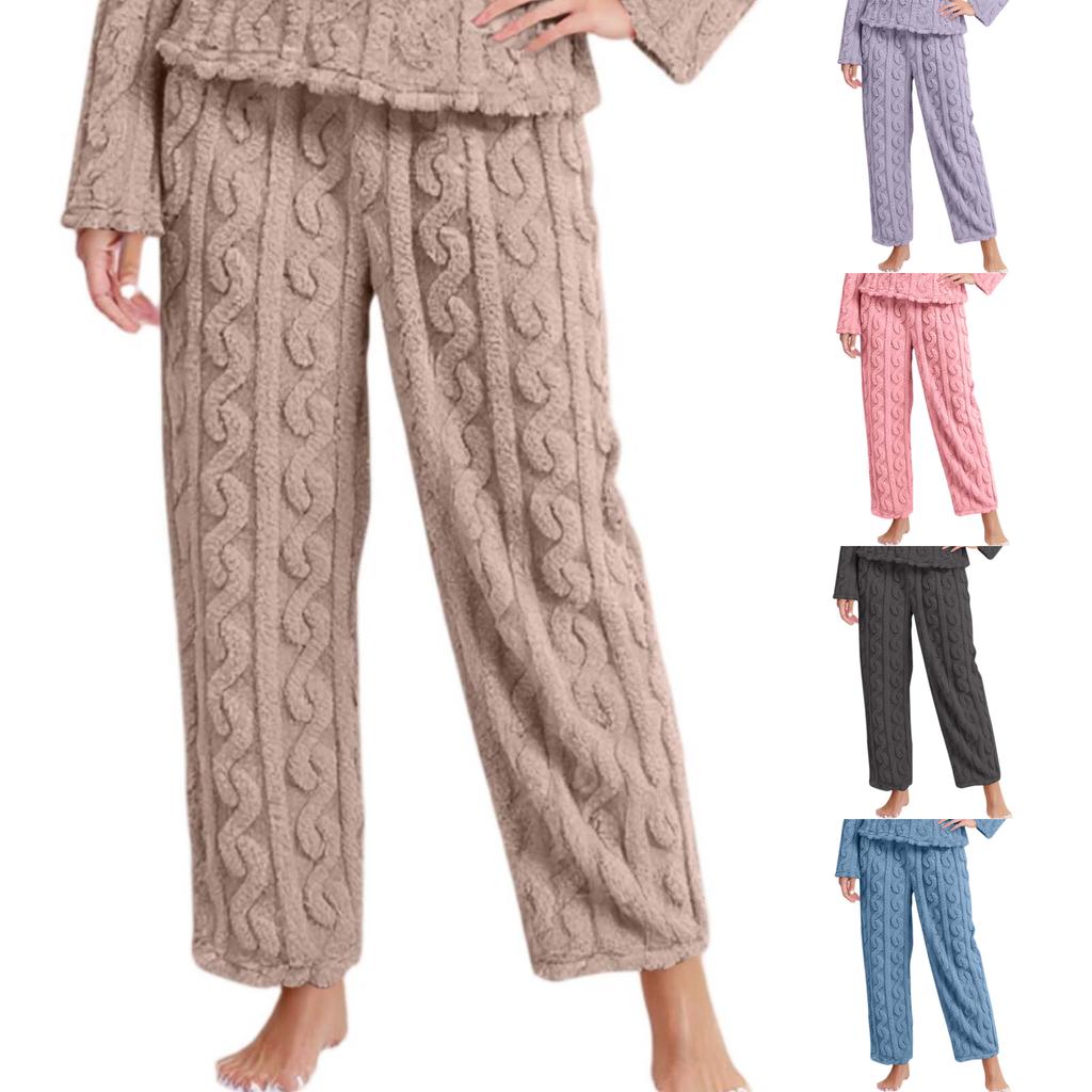 Women's Fashion Fleece Line Thickened Long Pajama Pants