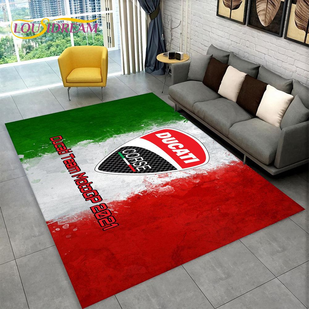3D D-Ducati Pattern Area Rug Large,Carpet Rug for Living Room Bedroom Sofa Doormat Kitchen Decor,Kid Game Non-slip Floor Pad Mat