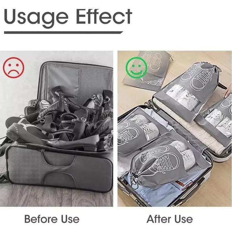 10PCS Shoe Storage Bag Non-Woven Waterproof Travel Organizer Drawstring Pouch Hanging Closet Bag for Cloth Shoe Dustproof Portable Bag