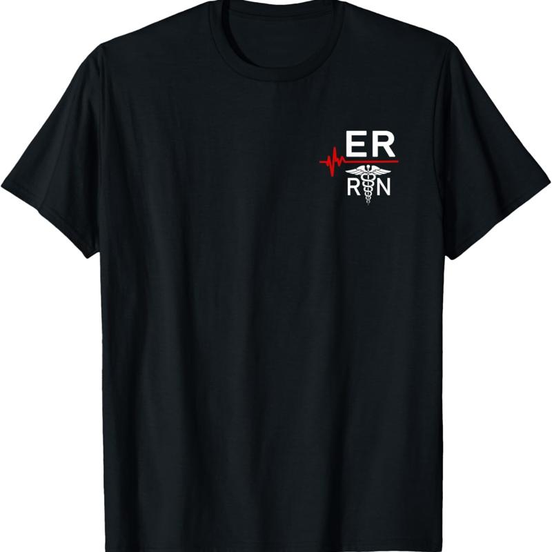 

Emergency Room Registered Nurse ER Heartbeat T Shirt - Men s Summer Cotton Graphic Tee S разноцветный