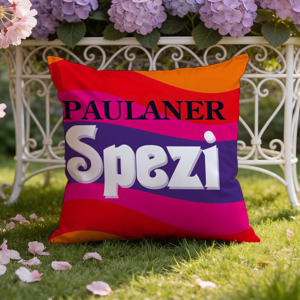 P-Paulaner S-Spezi Logo Cushion Cover Home & Car Dual-Scene Pillow Cover: Reversible for Premium Comfort