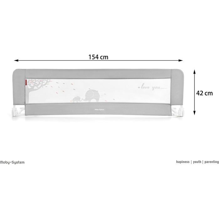 Barrière De Lit Bébé 0 - 18 Mois Barrière De Protection Pliable, Stable Durable Dimensions De Couverture : 145 X 40 Cm