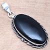 Pendant Black Spinal Gemstone Handmade Gift For Her Silver Jewelry 2.25"