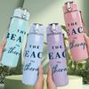 1PC The Beach Is My Therapy Letter Print 750ml Color Plastic Sports Water Bottle Leakproof Flip Straw Lid Suitable for Sports Office Home Use