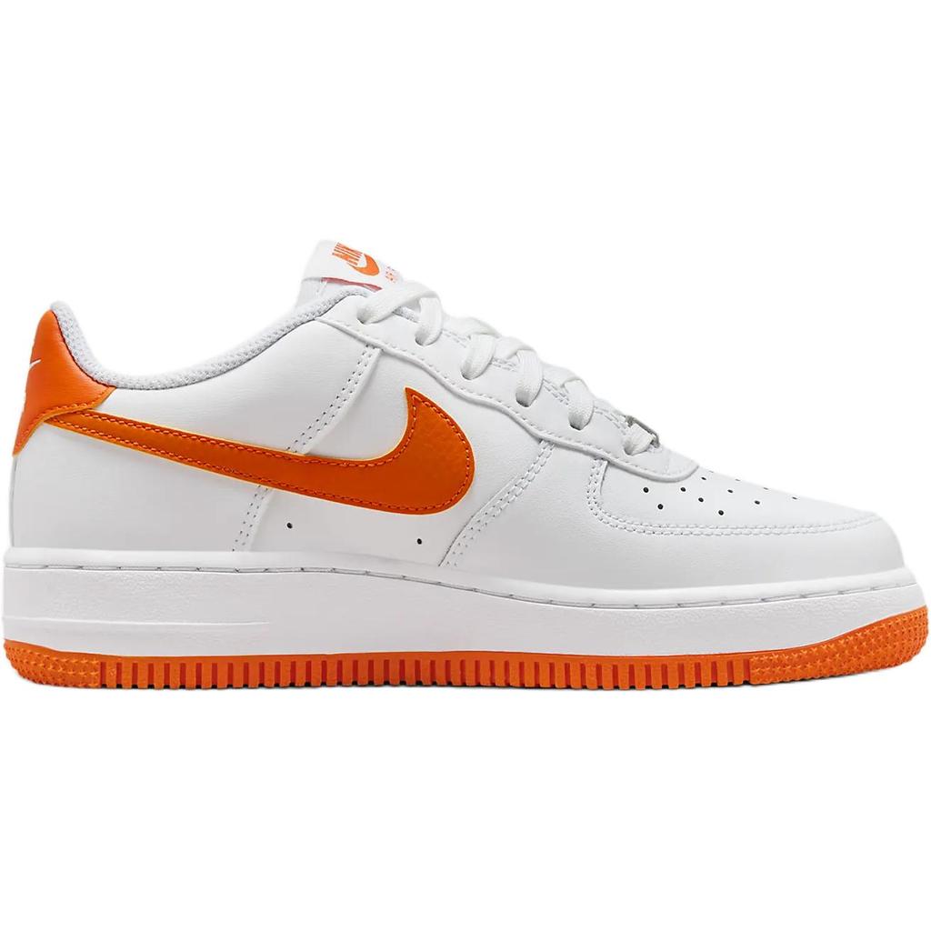 Nike Air Force 1 GS White Safety Orange Kids Sneakers FV5948-113