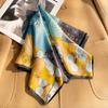 Spring new Chinese plain crepe satin printed silk scarf women's elegant versatile mulberry silk small square scarf
