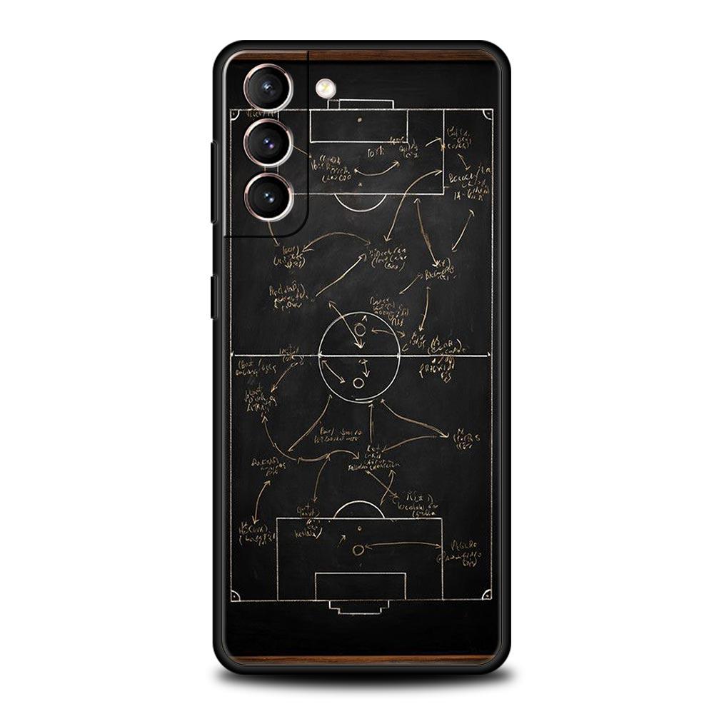 Football Basketball Tactical Board Phone Case For Samsung Galaxy S26 Ultra S25 Plus S24 FE S23 S22 5G S21 S20 Cover Black Soft