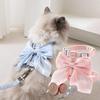 Adjustable Bowknot Cat Harness Leash Shiny Bowknot Cat Leash Cute Traction Rope  Pet Walking