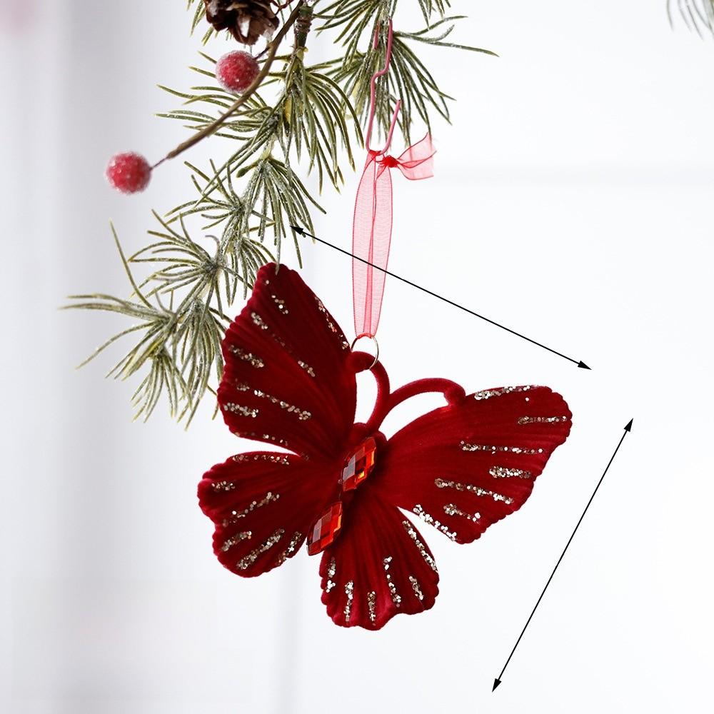 Christmas Bell Tree Decor Red Velvet Material Festive Home Window Embellishments