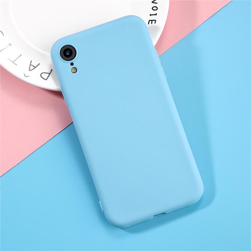 

Простой однотонный чехол для телефона iPhone X 8 7 6 6s Plus 5 5S SE XS Max XR X матовый, карамельный, ТПУ, силикон iPhone XR