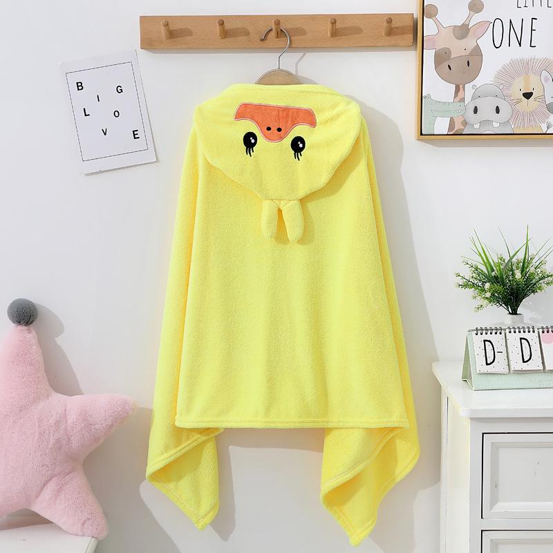 Water-Absorbent Cartoon Hooded Bath Towel Cape for Newborns & Toddlers